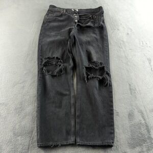 AGOLDE 90s Jean Jeans Womens 29 Black Faded Distressed Relaxed Straight Baggy